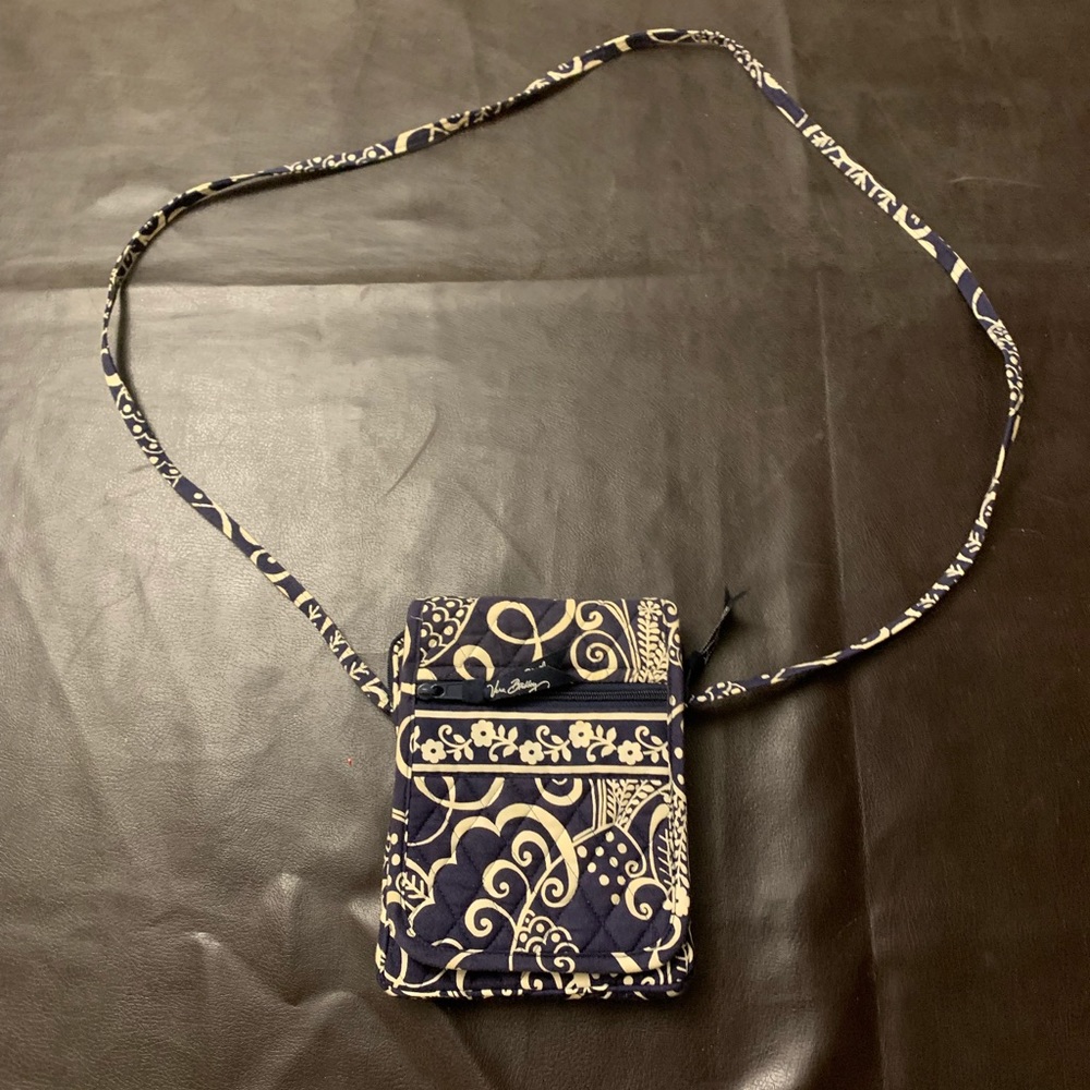 Vera Bradley Mini Crossbody in Twirly Birds Navy